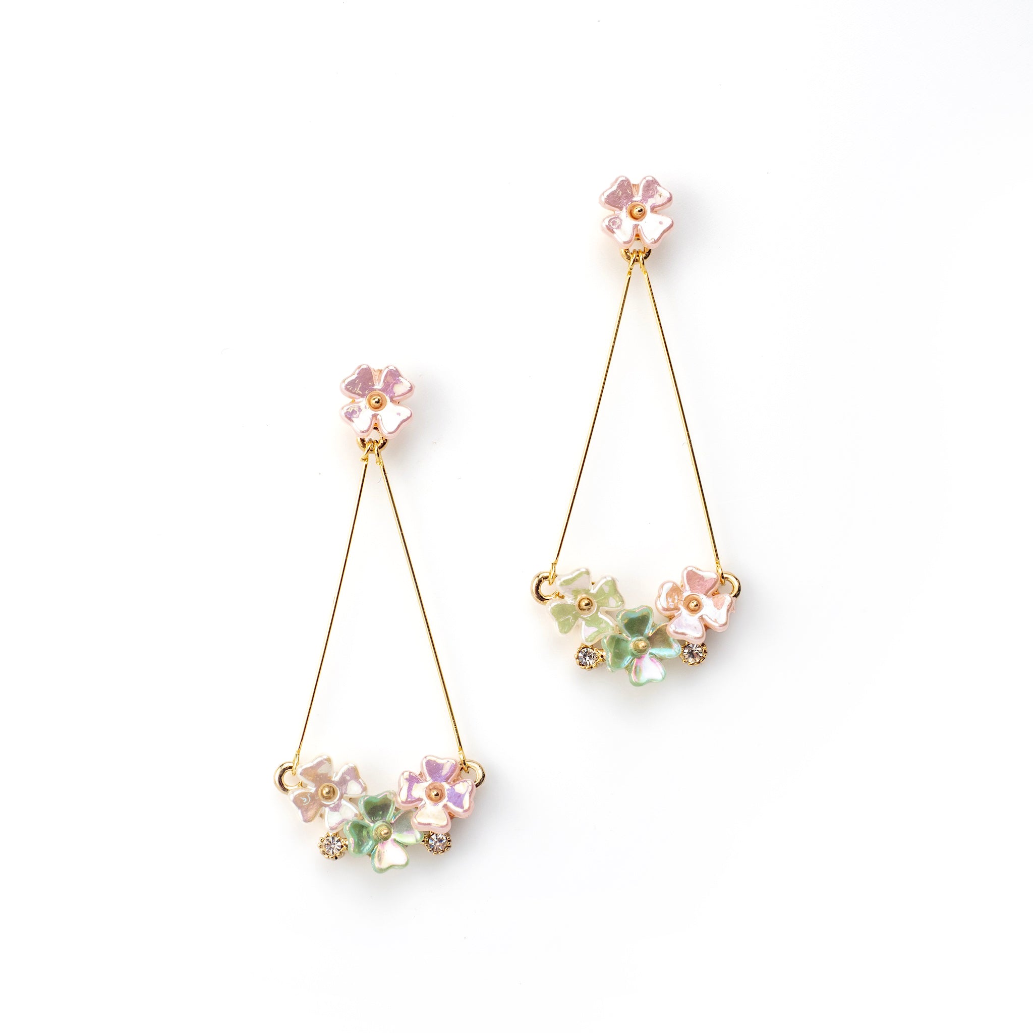 フラワーピアス A パステルマルチ