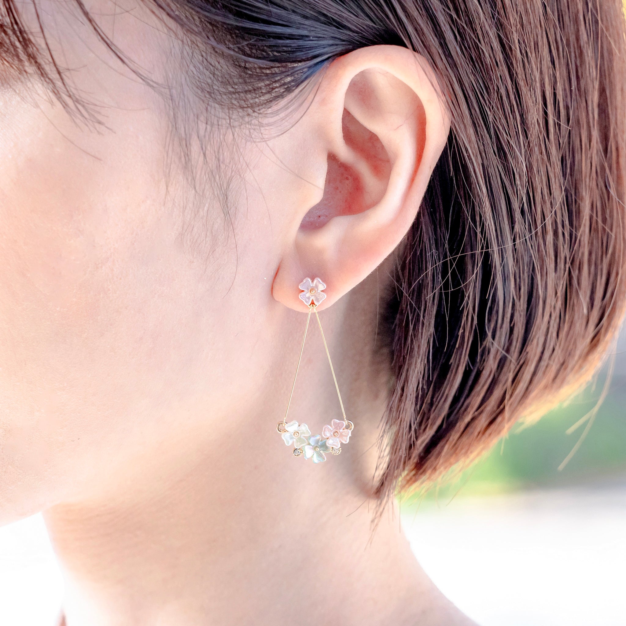 フラワーピアス A パステルマルチ