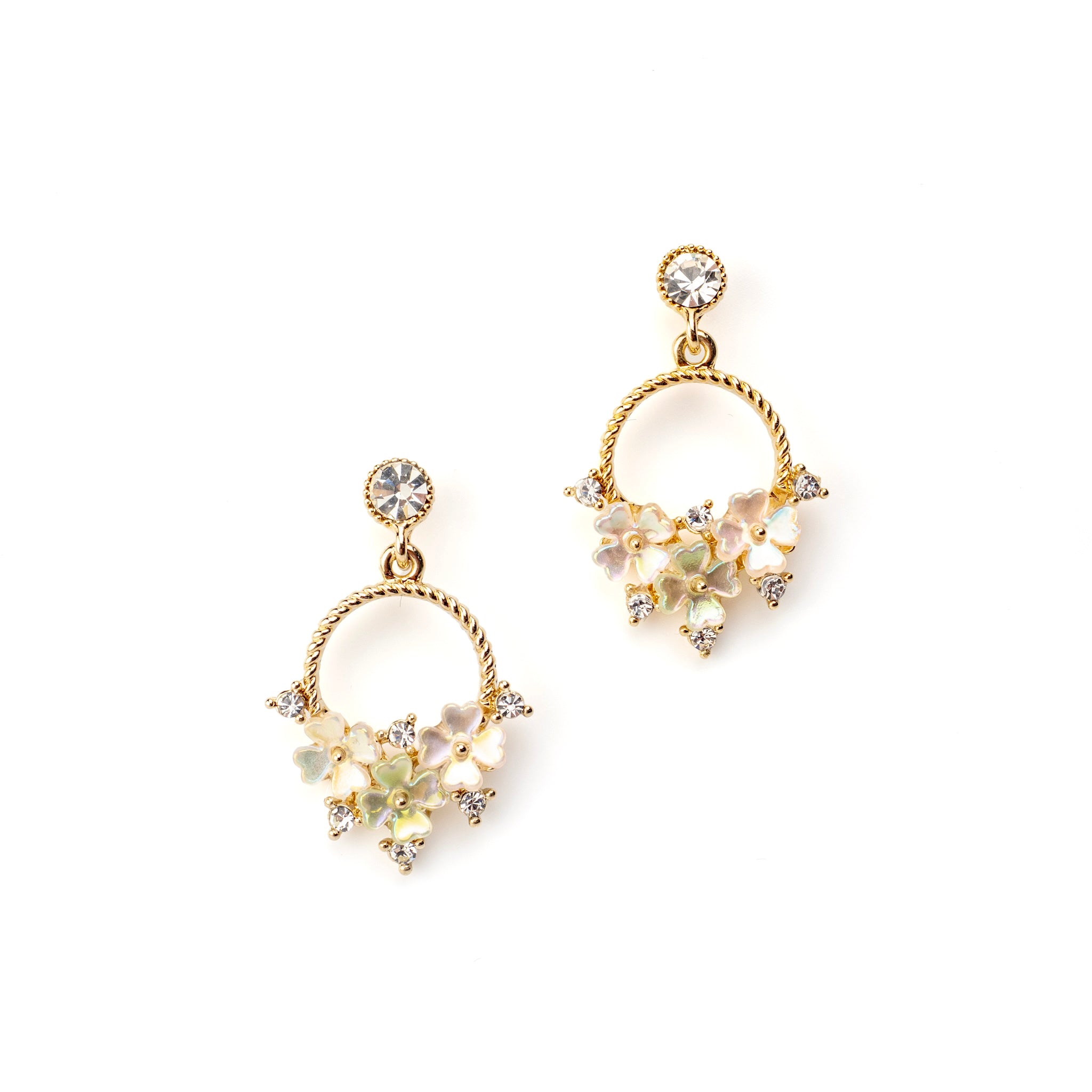 フラワーピアス B パステルマルチ