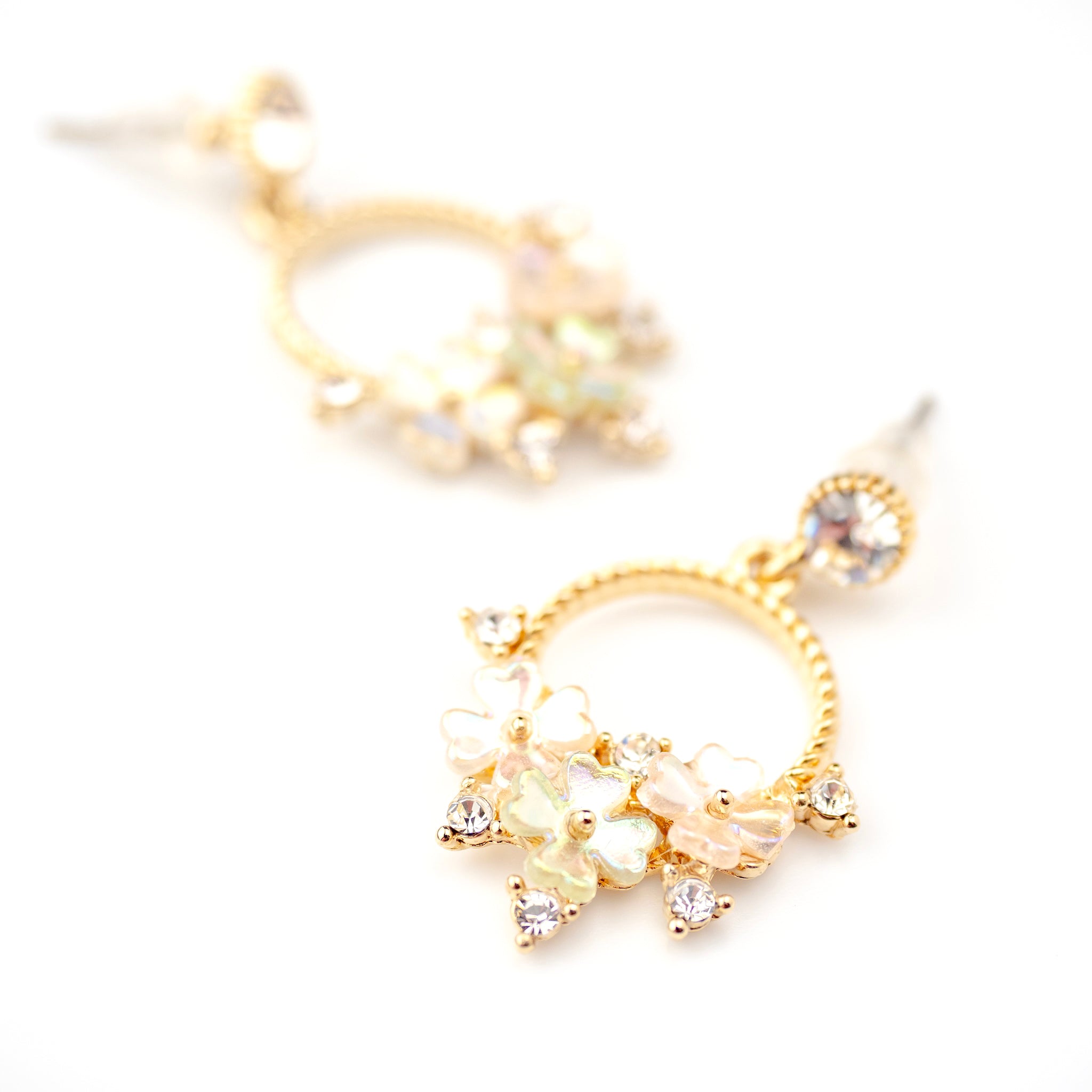 フラワーピアス B パステルマルチ