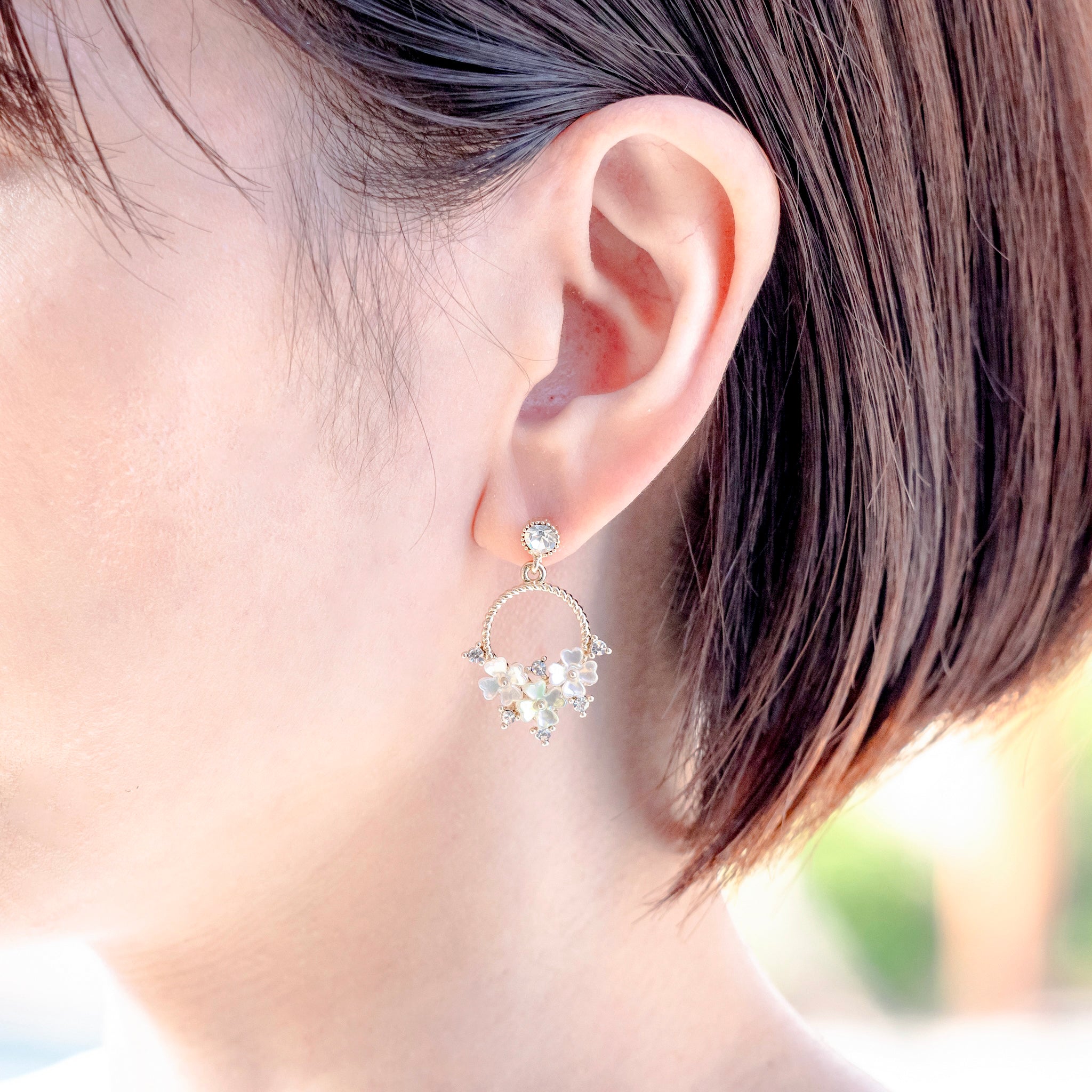 フラワーピアス B パステルマルチ