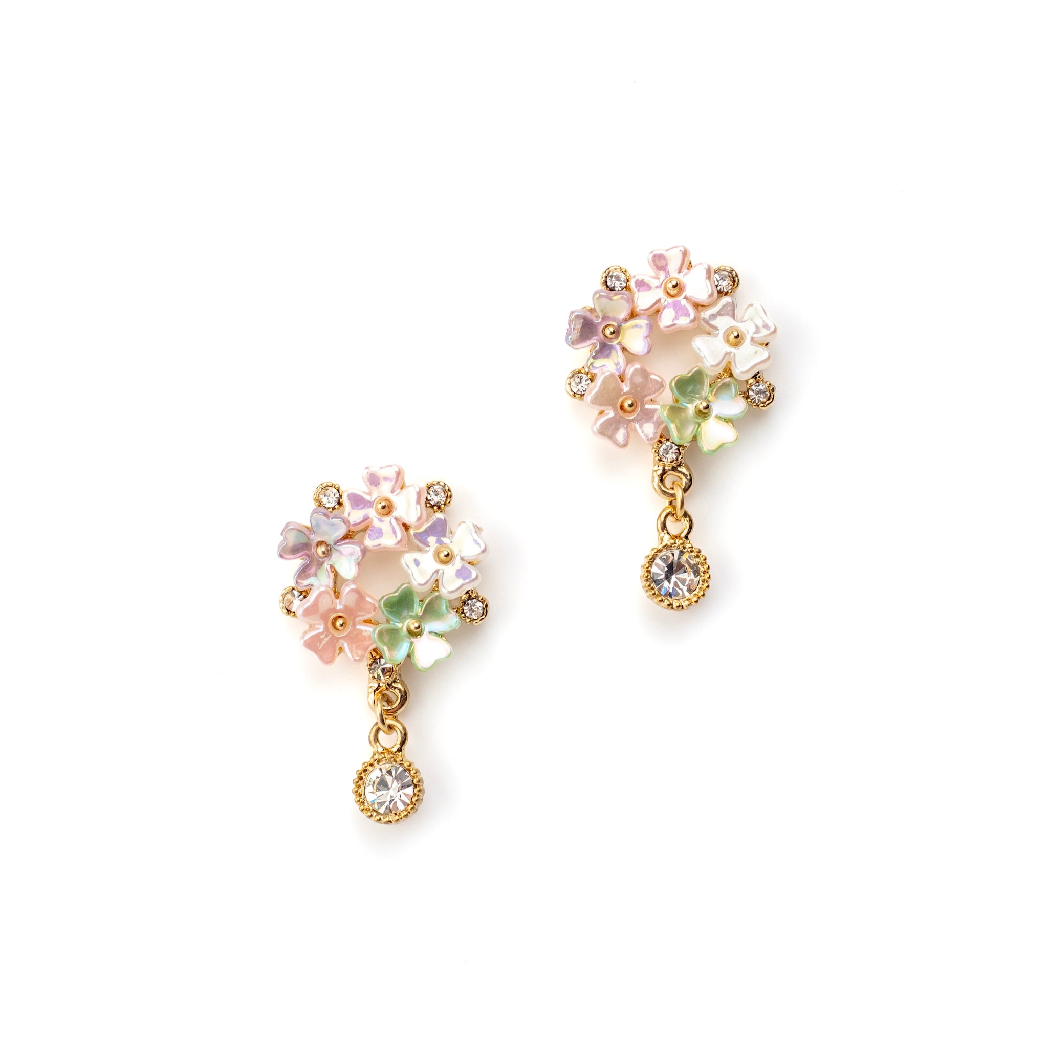 フラワーピアス C パステルマルチ