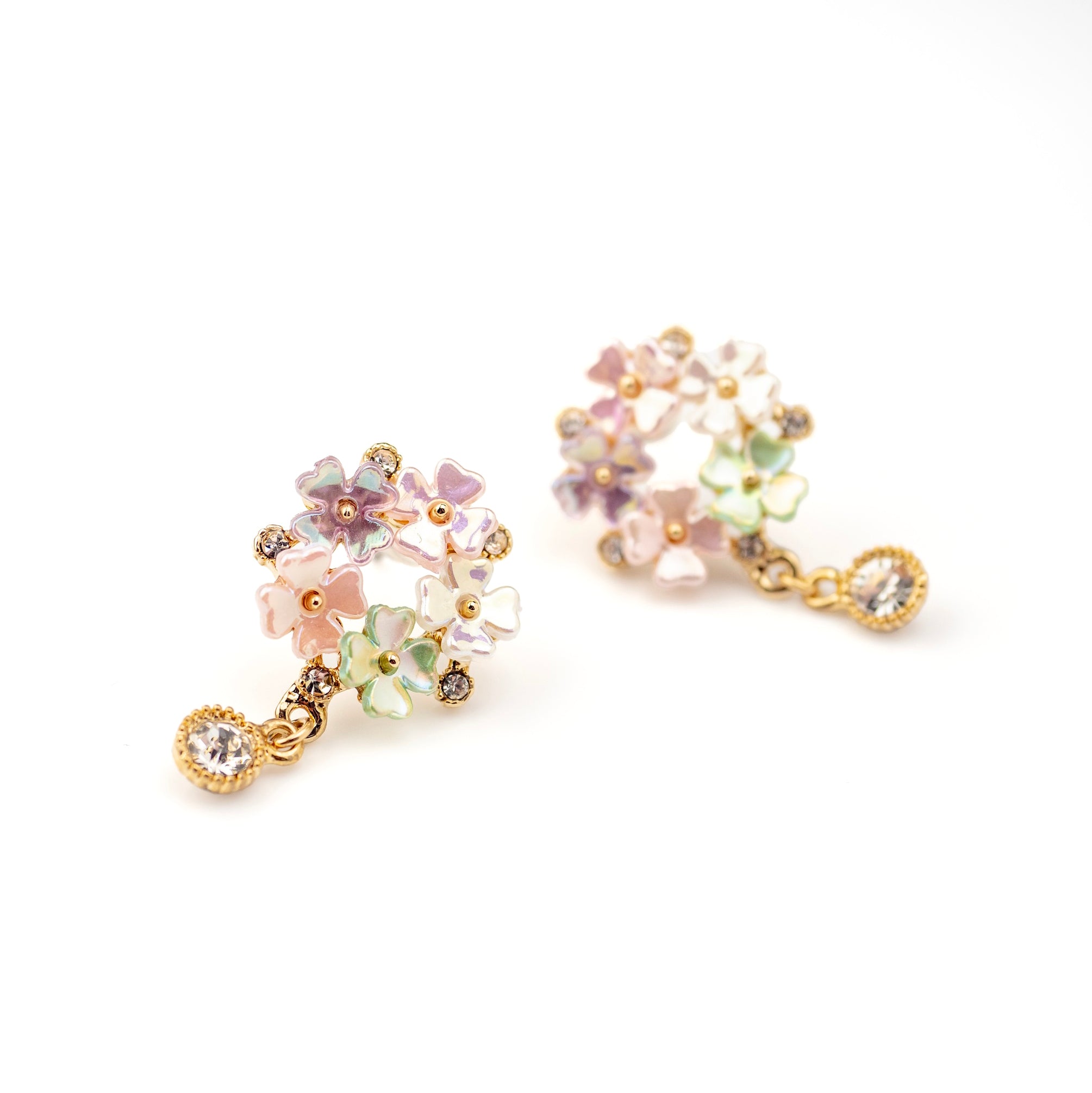 フラワーピアス C パステルマルチ
