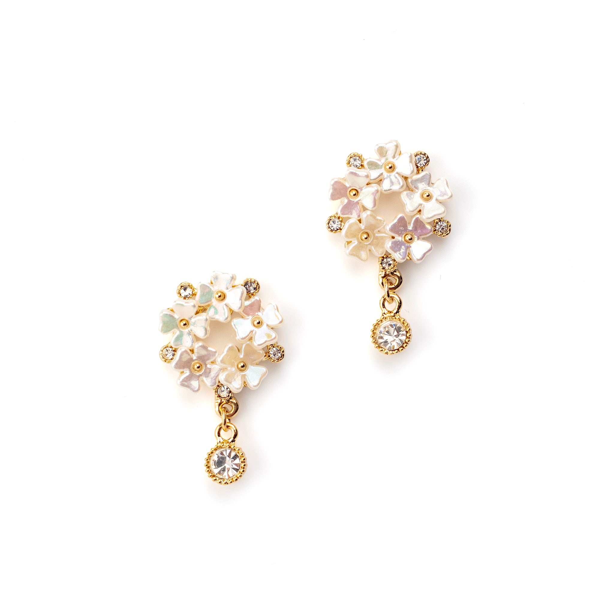 フラワーピアス C パールホワイト