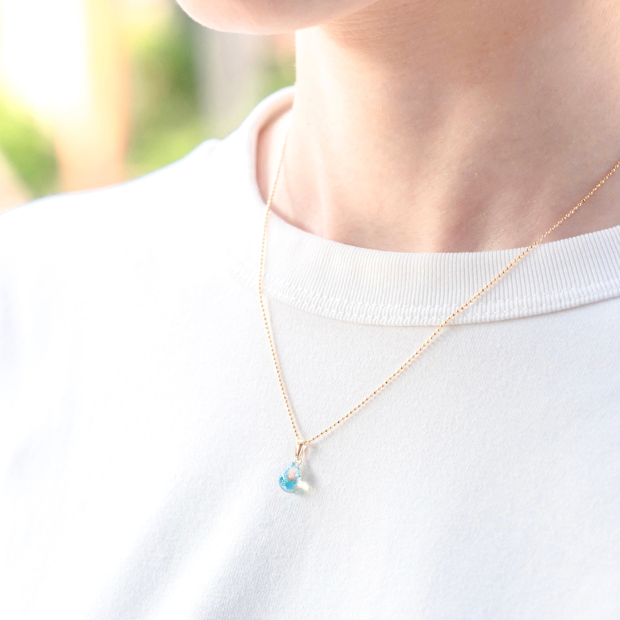 音のしずく ネックレス ライトブルー