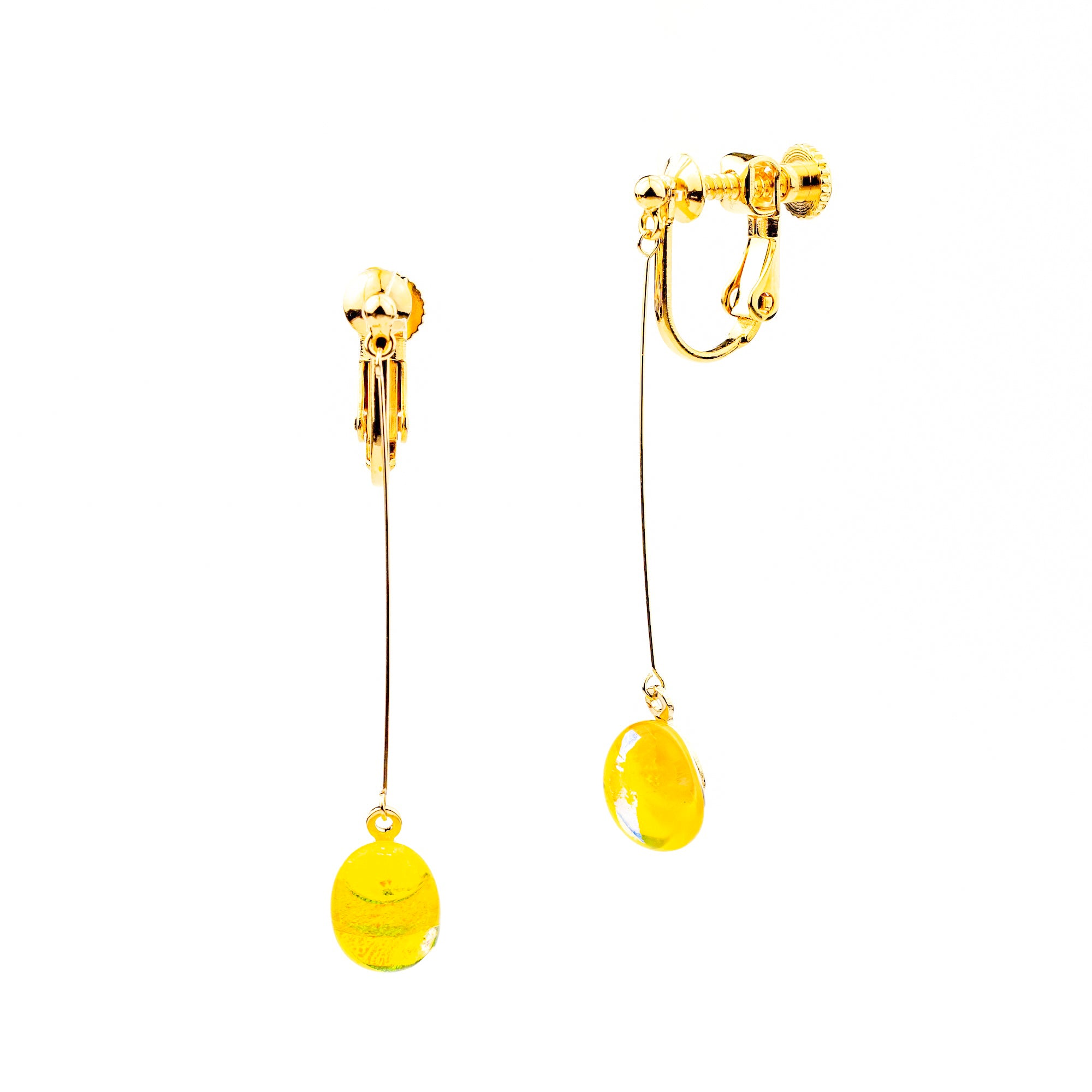 音のしずく ロングイヤリング イエロー