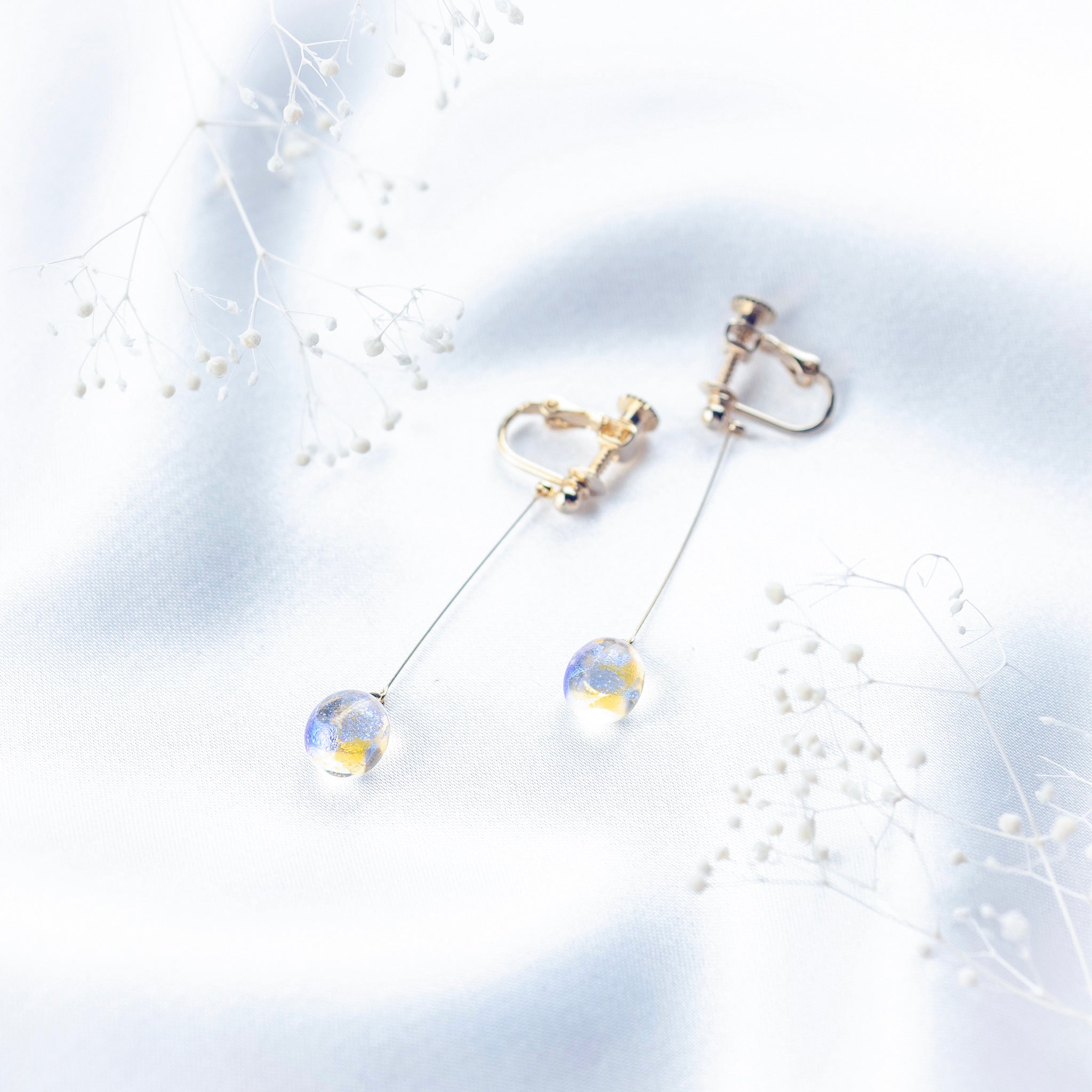 音のしずく ロングイヤリング オパール