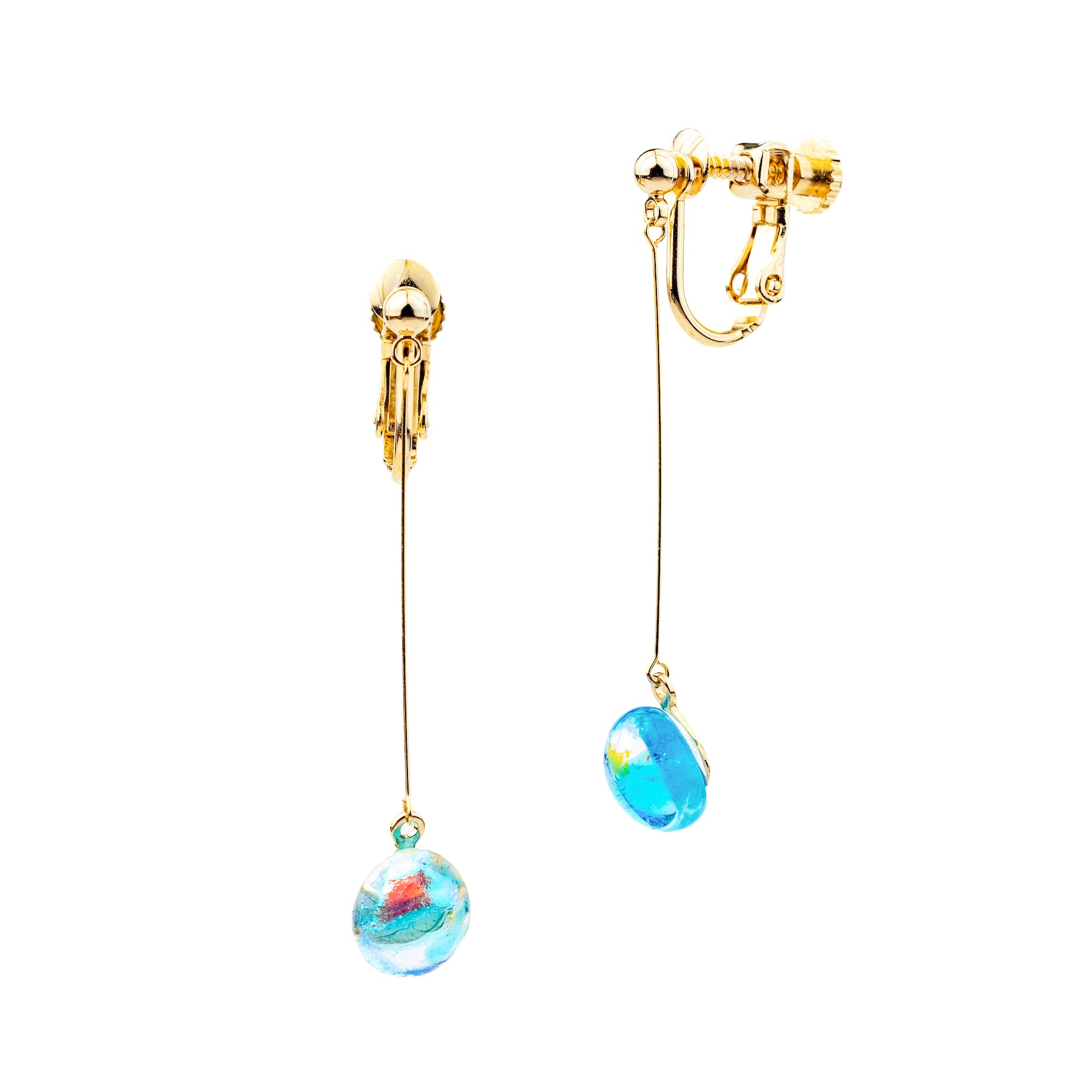 音のしずく ロングイヤリング ライトブルー