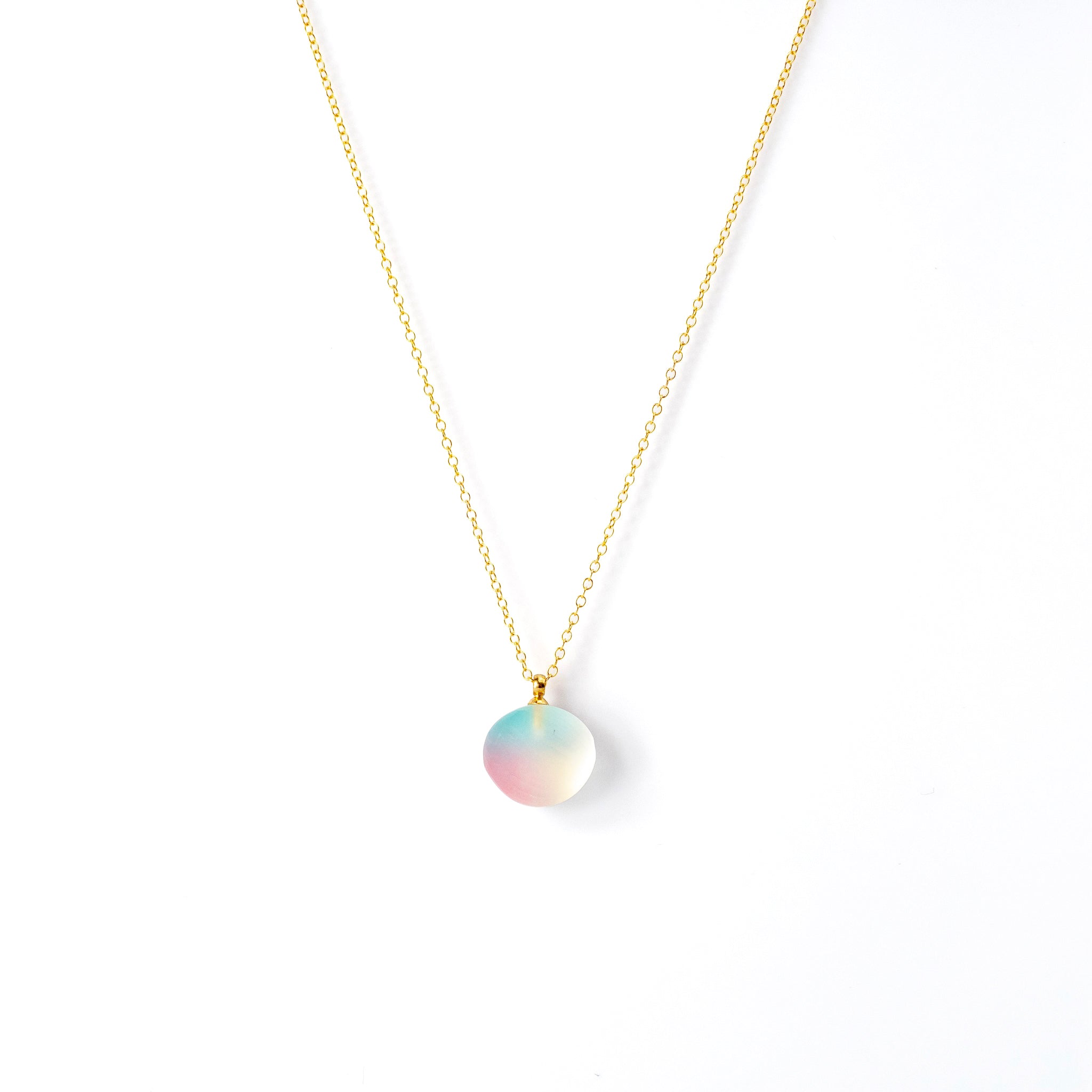 pebbleネックレス ブルー&ピンク