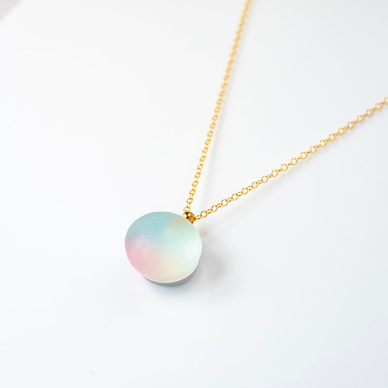 pebbleネックレス ブルー&ピンク
