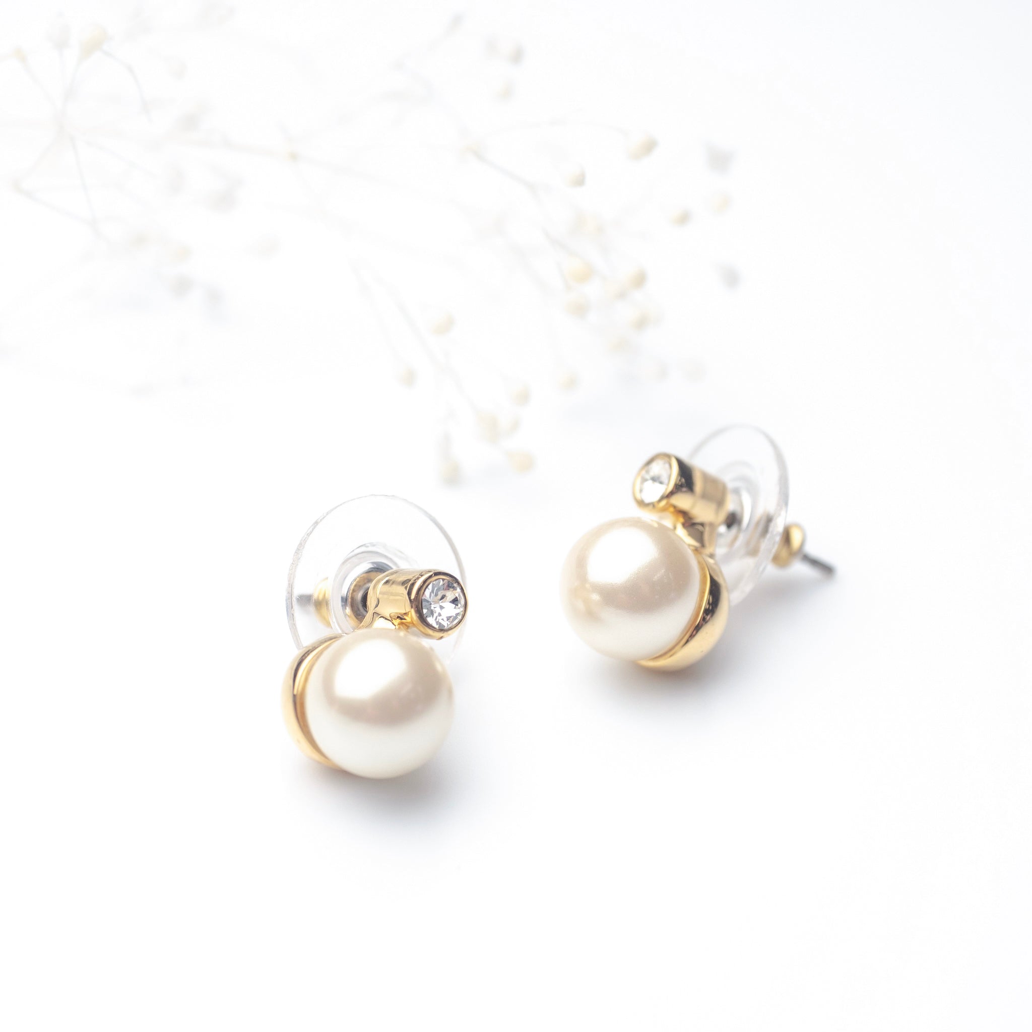 スチューリング クリスタルピアス ER62246 クリスタルパール