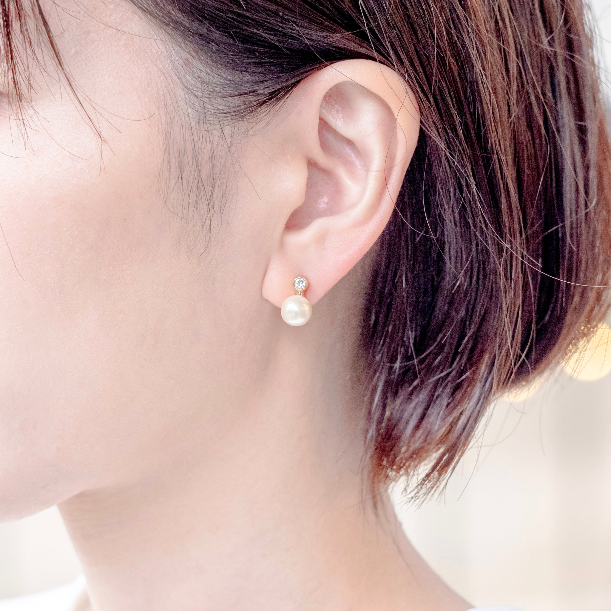 スチューリング クリスタルピアス ER62246 クリスタルパール