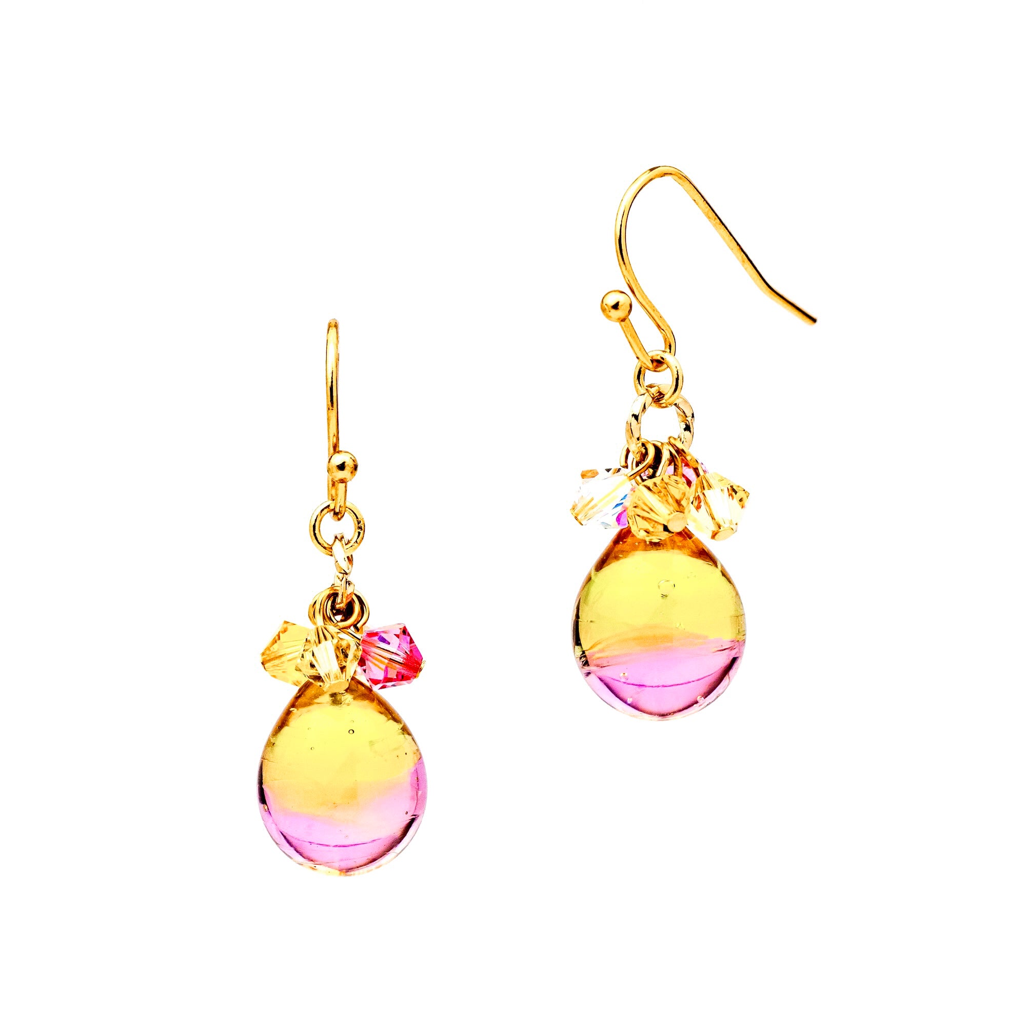 こつぶのせ ピアス・イヤリング トワイライトピンクイエロー