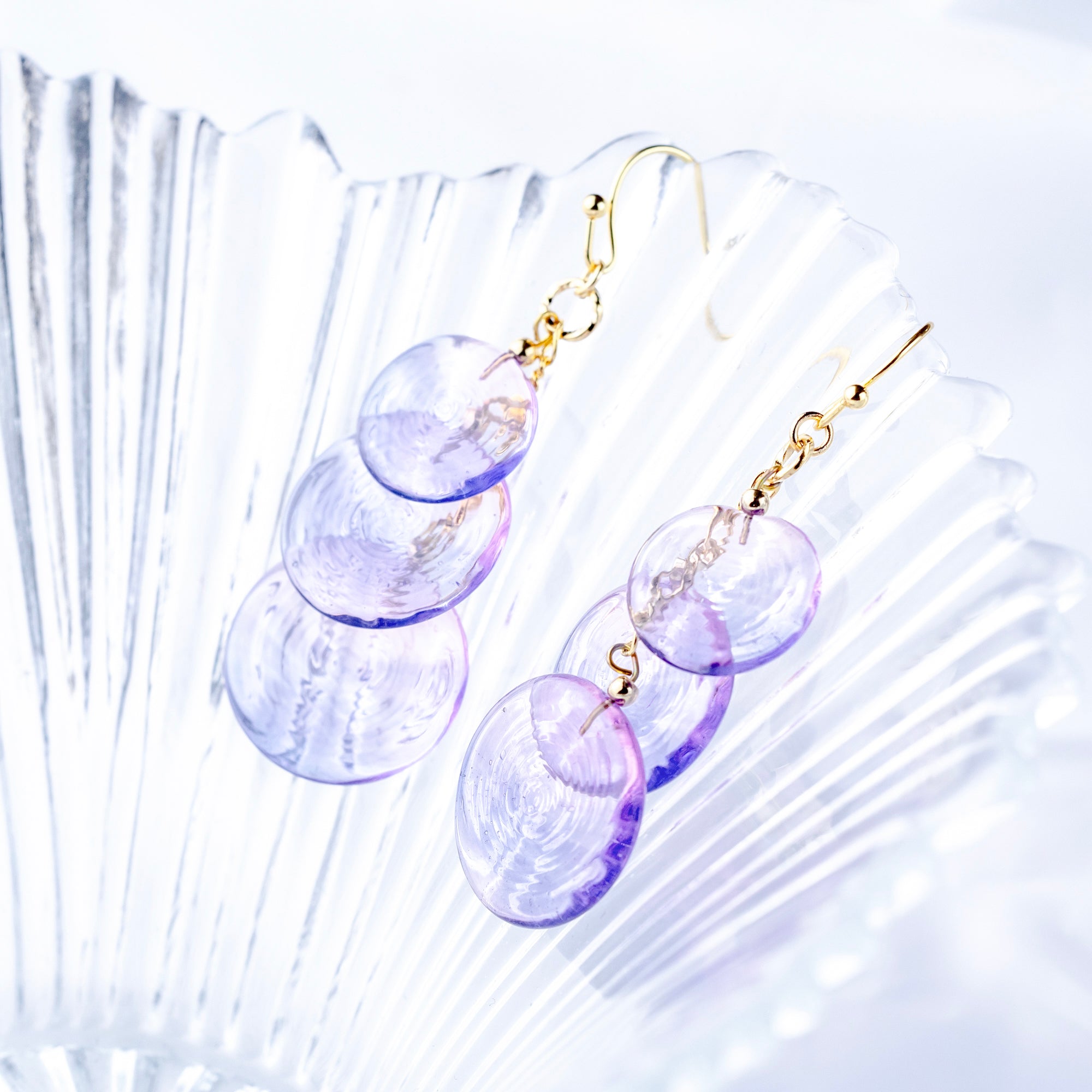 おはじき ピアス・イヤリング トワイライトパープル
