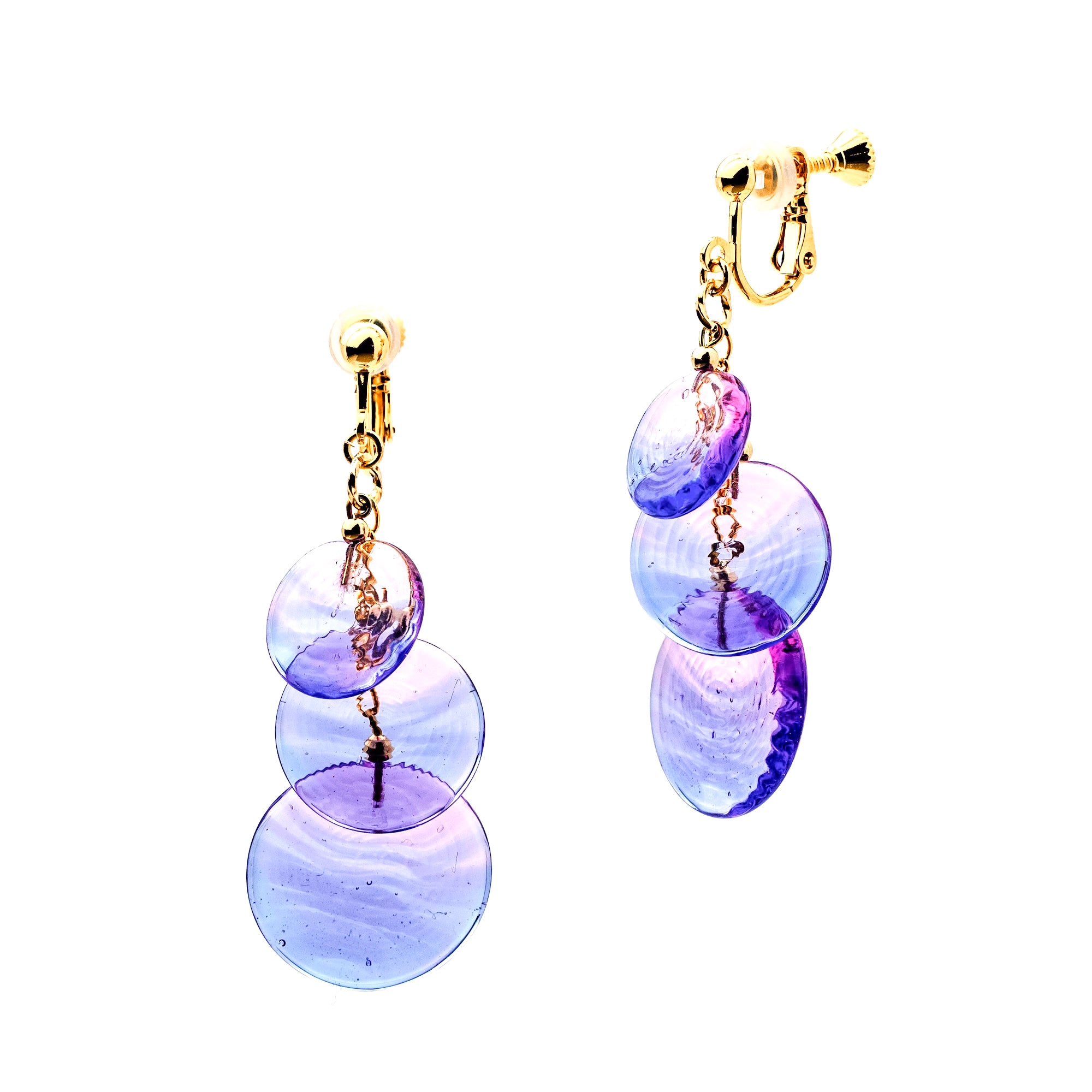 おはじき ピアス・イヤリング トワイライトパープル