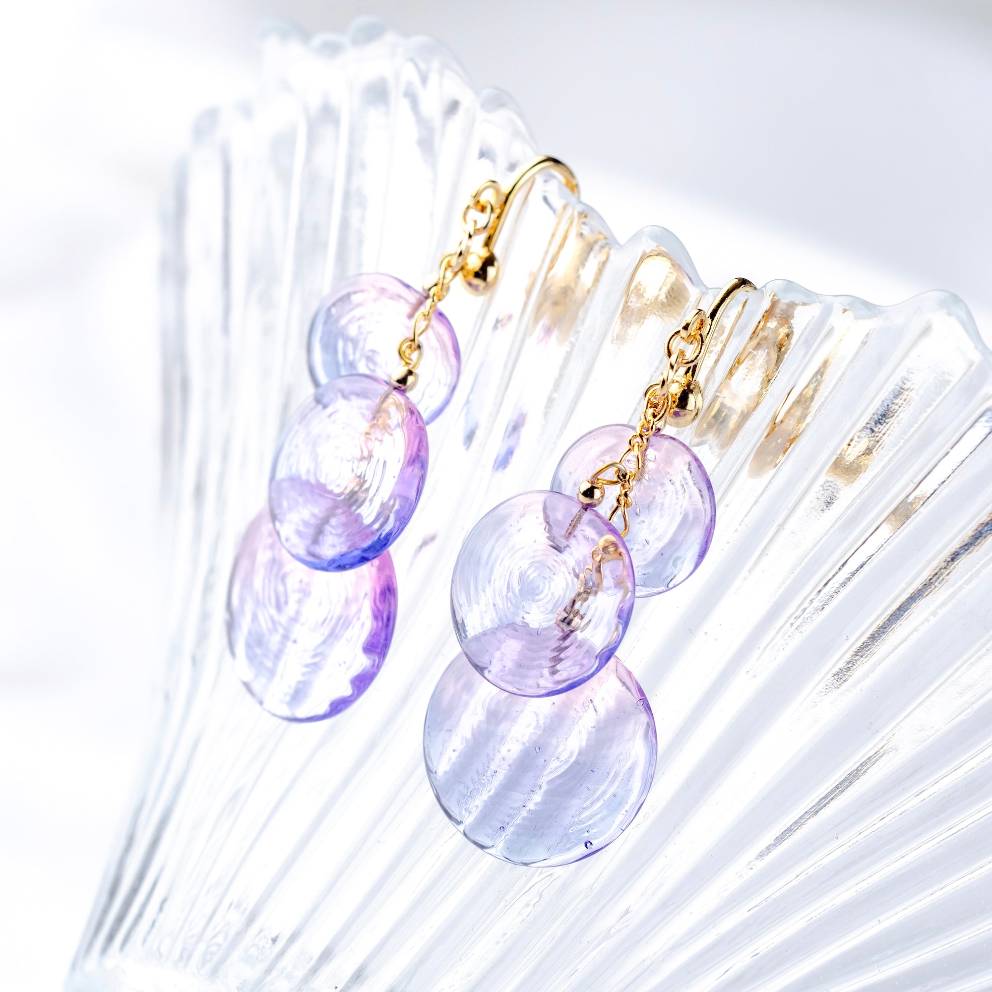 おはじき ピアス・イヤリング トワイライトパープル