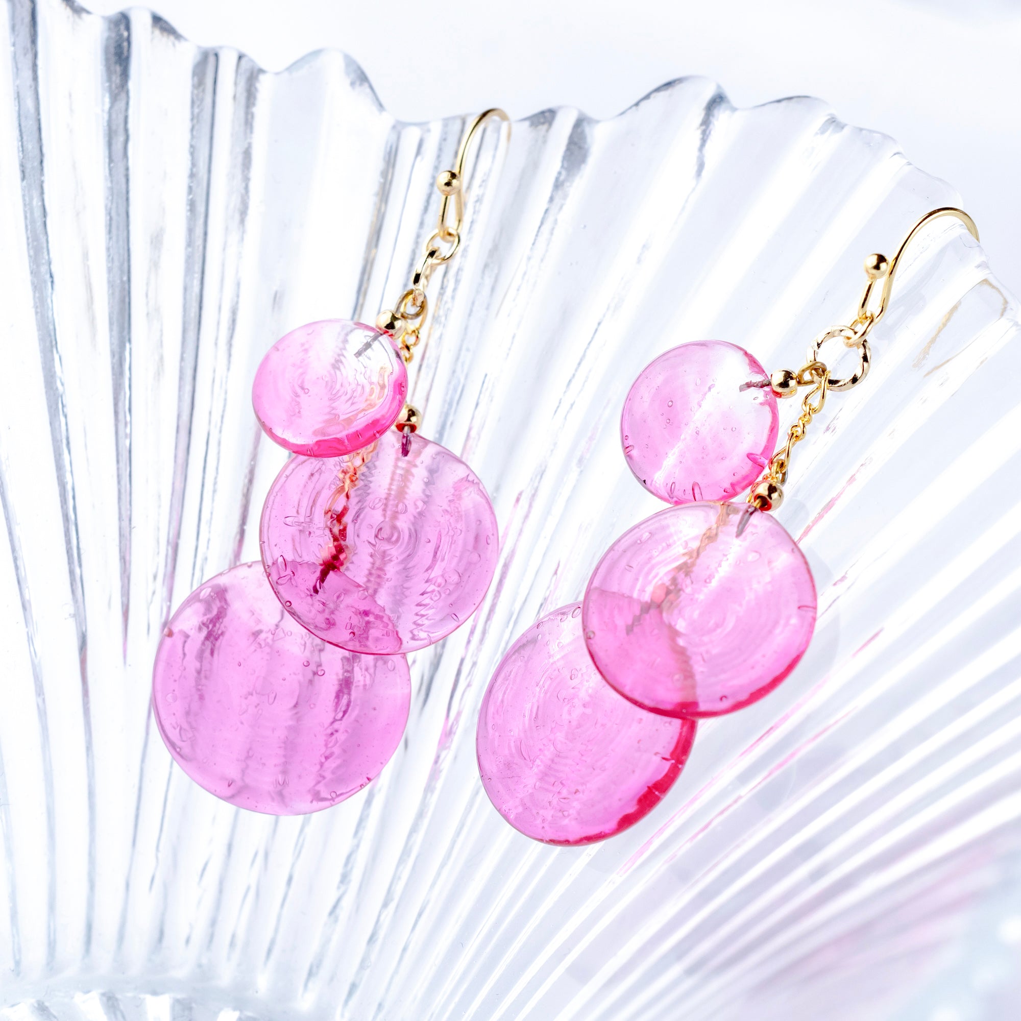 おはじき ピアス・イヤリング トワイライトピンク