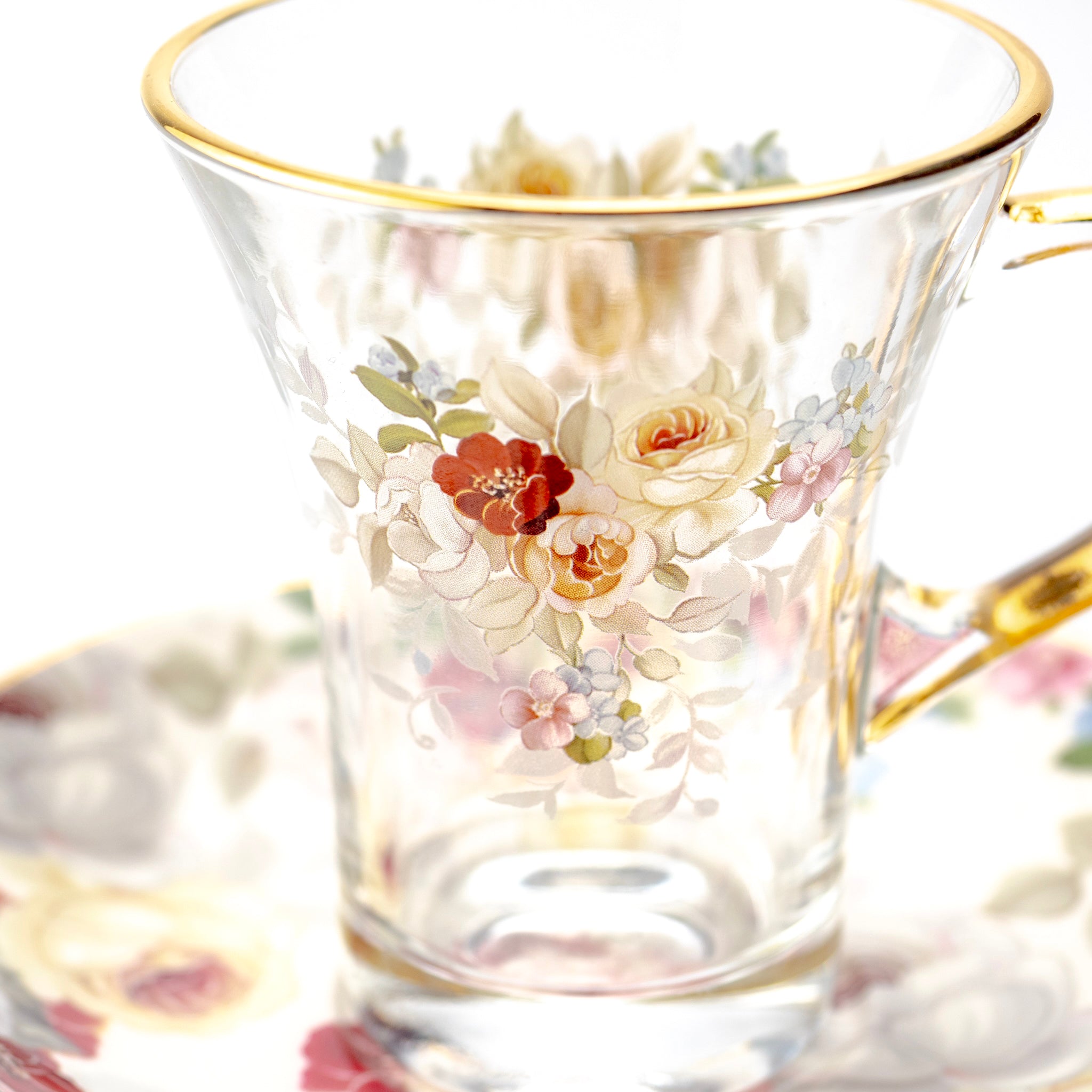 花のカップ&ソーサー 黄